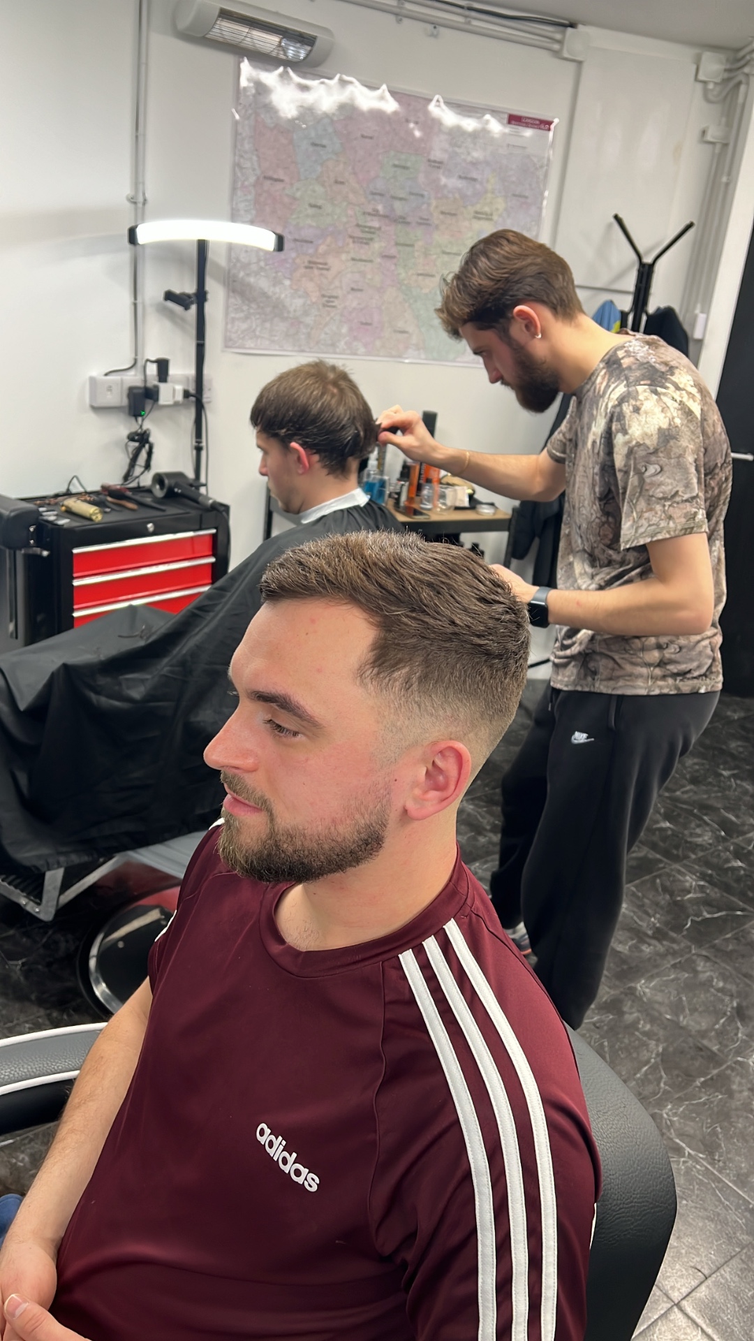 Mid fade with a neat finish